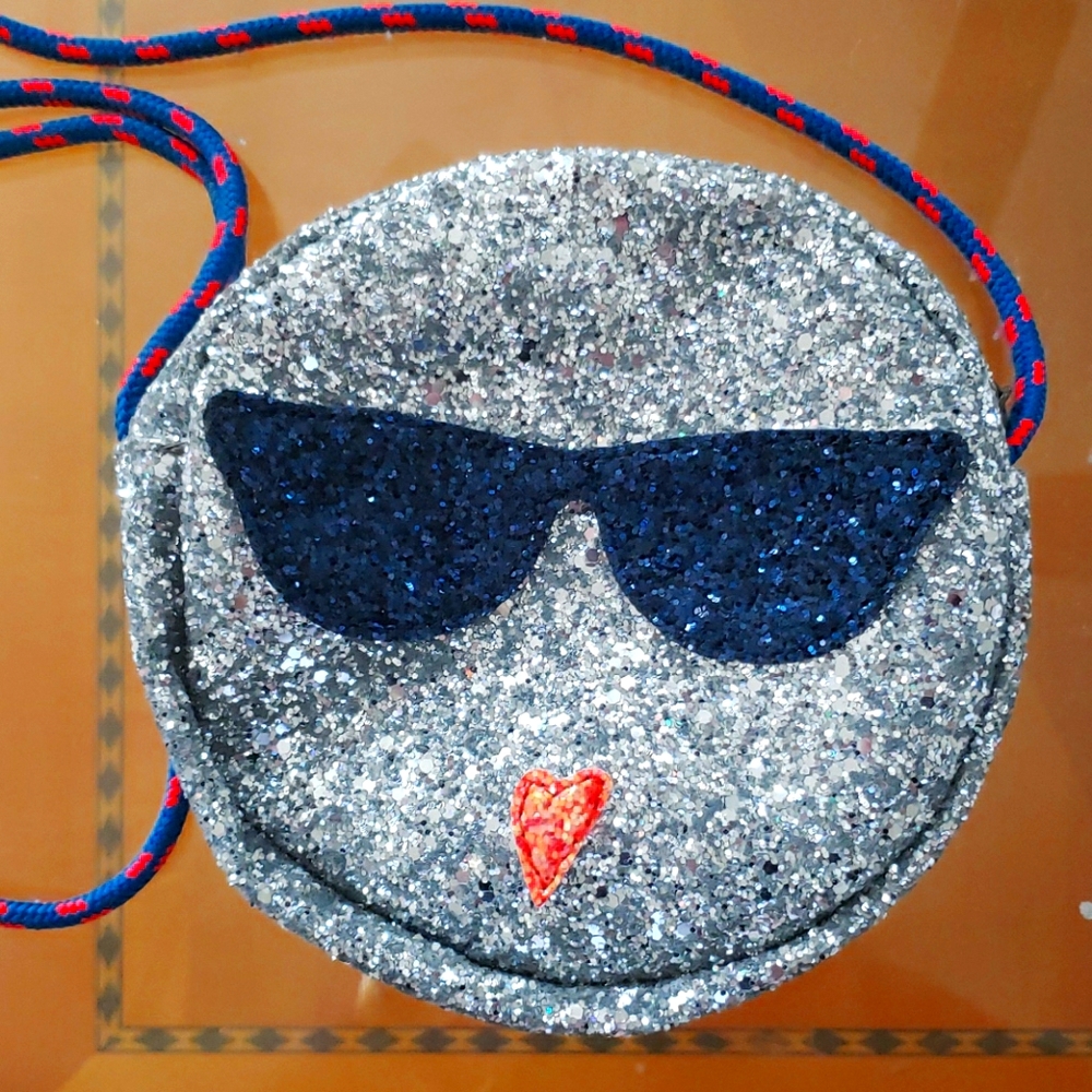 Crew cuts Sunglass Silver Glitter Bag
